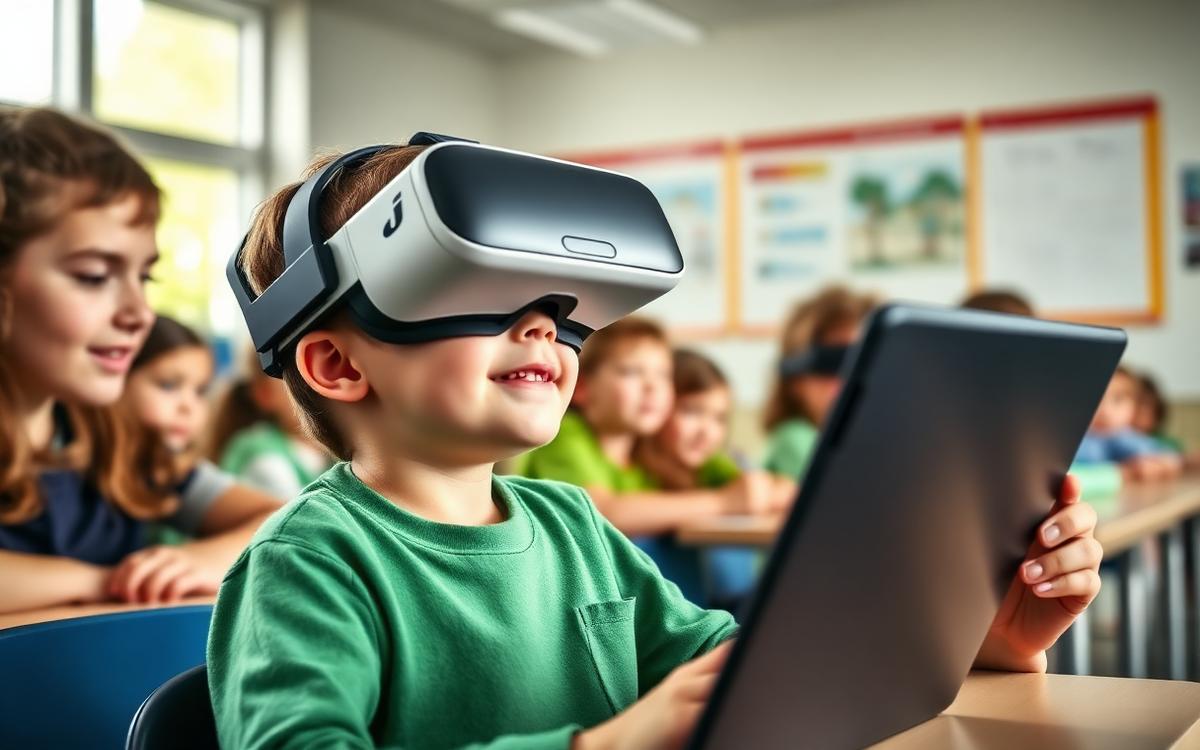 Leerlingen tijdens de les Virtual reality maken